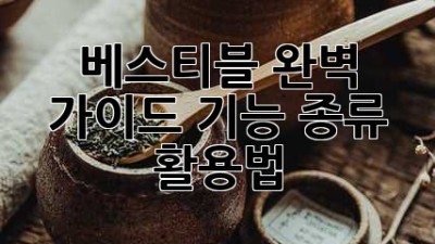 베스티블 완벽 가이드: 기능, 종류, 활용법