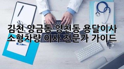 김천 양금동 양천동 용달이사: 소형차량 이사 전문가 가이드